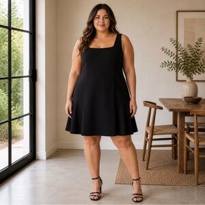 GAP Black Sleeveless Fit & Flare Dress NWT Size Large Classic Minimal Chic
